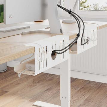 vidaXL Kabelgoot voor onder bureau 2 st Wit 35 x 12 x 13 cm, Verzenden, Nieuw