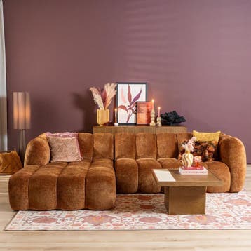 50% Korting: Hoekbank Luca chenille koper links, Ophalen, Zo goed als nieuw, Scandinavisch