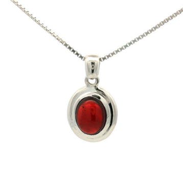 Zonder minimumprijs - Hanger Zilver - 4.15ct. tw. Granaat -