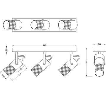 LED Plafondspot - Trion Josh - E14 Fitting - 3-lichts - Rond, Ophalen of Verzenden, Nieuw, Plafondspot of Wandspot, Led
