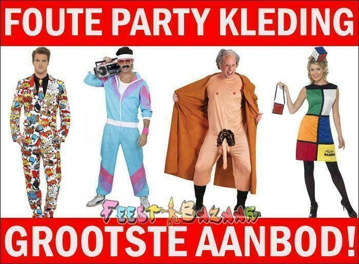 Foute kleding nodig? Enorm aanbod Foute Party Kleding, Hobby en Vrije tijd, Feestartikelen, Carnaval, Kostuum, Nieuw, Ophalen of Verzenden