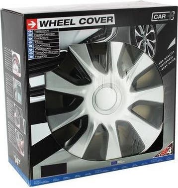 Car Plus Wieldoppen Washington 15 Inch Abs Zilver/zwart Set, Auto diversen, Ophalen of Verzenden, Nieuw