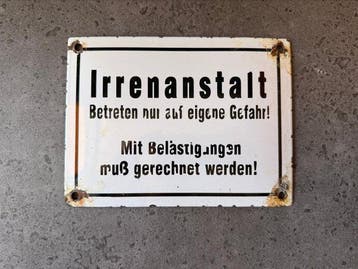 informatiebord - psychiatrisch ziekenhuis - Emaille bord -