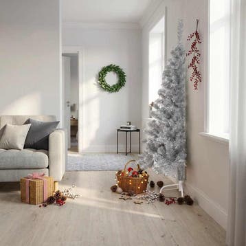 vidaXL Kunstkerstboom half met standaard 180 cm PET, Verzenden, Nieuw