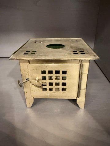 Lamp - Messing, Glas - Petroleumlamp Antiek