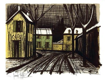 Bernard Buffet (1928-1999) - Village sous la neige, 1981, Antiek en Kunst
