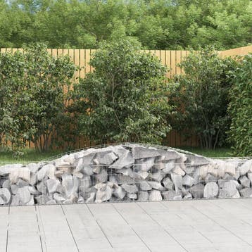 vidaXL Schanskorven 3 st gewelfd 400x50x40/60 cm ijzer, 100 cm of meer, Verzenden, Nieuw, Metaal