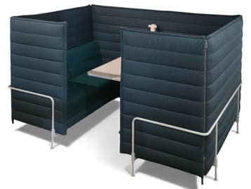Vitra Alcove Cabin Highback, dubbele 2-zitter, groen, Overige plaatsen, Ophalen of Verzenden, Gebruikt, Tafel