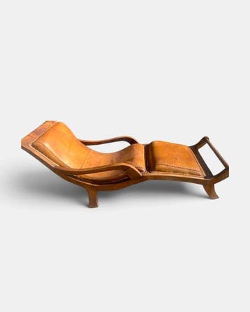 Chaise longue - Chaise longue - Lederen zadel, Suède