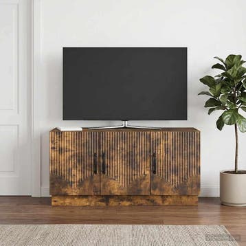 vidaXL TV-kast Gerookt eiken 99 x 34,5 x 47 cm Bewerkt hout, Minder dan 50 cm, Verzenden, Nieuw, Minder dan 100 cm