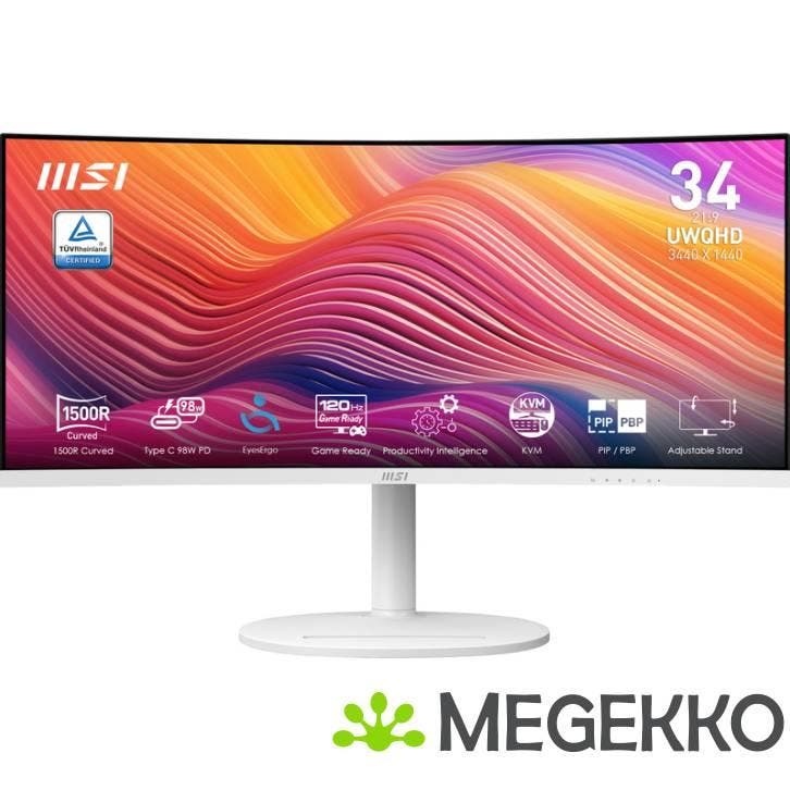 MSI Modern MD342CQPW 34  Wide Quad HD 120Hz VA Curved USB-C, Computers en Software, Monitoren, Nieuw, Verzenden