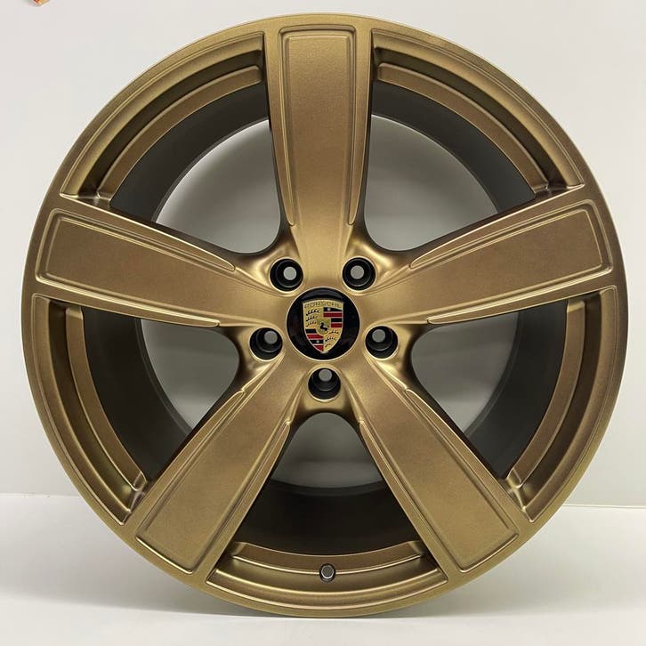 Porsche Cayenne (E3) 22 inch SportClassic Goud met banden, Auto-onderdelen, Banden en Velgen, Overige maten, 315 mm, Personenwagen
