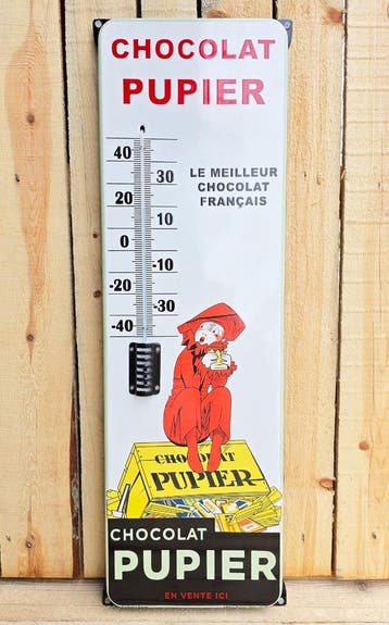 Nostalgische thermometer Chocolat Pupier XL, Verzamelen, Verzenden, Nieuw