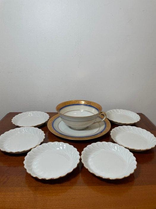Rocal Limoges, Haviland - Kop en schotel (8) - Porselein -, Antiek en Kunst, Antiek | Meubels | Tafels