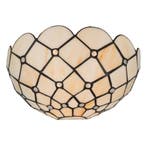Tiffany wandlamp – Ruitmotief – B 25 × H 14 cm (Art. 7705), Huis en Inrichting, Lampen | Wandlampen, Verzenden, Nieuw