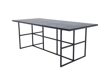 Eettafel - Gabriella - 200x90 cm - Zwart - Glas - Jörn, Verzenden, Nieuw