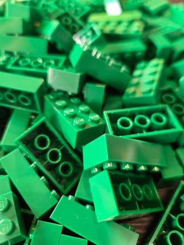 Lego Onderdelen - New Brick 2 x 4 Green 200pcs, Nieuw