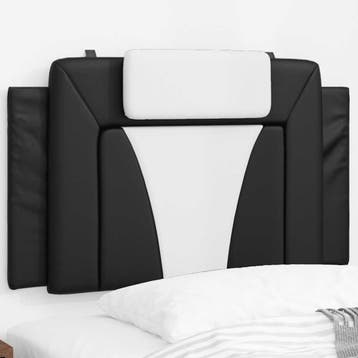 vidaXL Hoofdbordkussen Viana 90 cm kunstleer zwart en wit, Verzenden, Nieuw, Zwart, Overige materialen