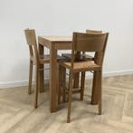 Hutten complete set statafel met 3 barkrukken, hout, Ophalen of Verzenden, Gebruikt