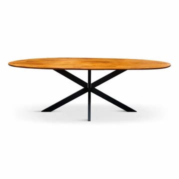 Eettafel Eva Organisch 220x100cm Mango Honey brown, Ophalen of Verzenden, Nieuw