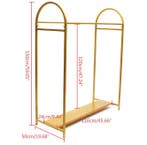 Goud Kledingrek met Plank – Stevig Vrijstaand Jurkenrek, Verzenden, Nieuw