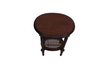 Louis XVI ovale bijzettafel – donker houten tafel met gecann, Huis en Inrichting, Ophalen of Verzenden, Nieuw