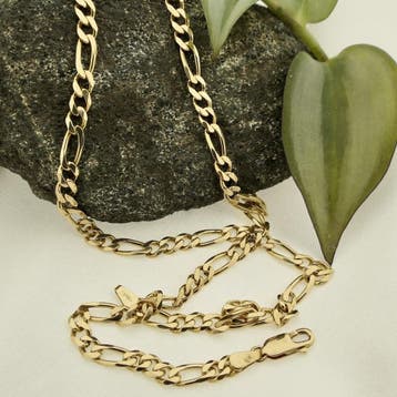 Gouden Figaro schakelketting, Ophalen of Verzenden, Gebruikt, Overige kleuren, Goud