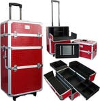 Aluminium nagel trolley 3 in 1 CROCO ROOD, pedicure,, Verzenden, Nieuw