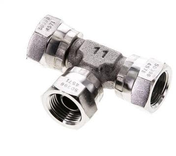 T-koppeling G3/8 Binnendraad RVS Hydrauliek 400bar, Verzenden, Nieuw