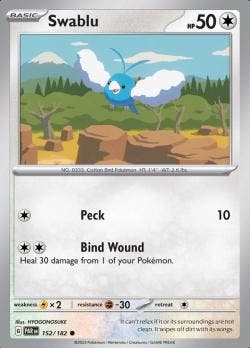 Swablu 152/182 reverse holo Paradox Rift, Ophalen of Verzenden, Nieuw, Losse kaart, Foil