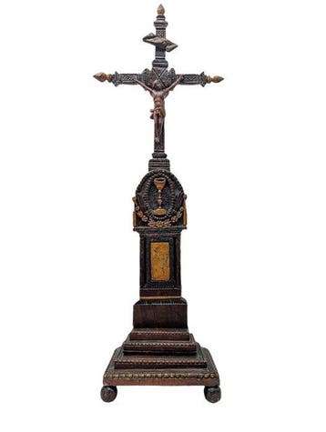 Antiek Crucifix - Hout - 1850-1900