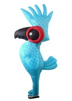KIMU® Opblaas Kostuum Paradijsvogel Blauw Opblaasbaar Pak Vo, Carnaval, Nieuw, Overige maten, Ophalen of Verzenden