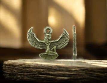 4 x Metalen bedel van een Egyptische adelaar, geel koper..., Ophalen of Verzenden, Nieuw, Kraal