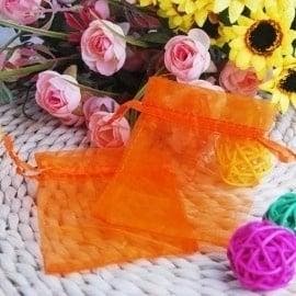 c.a. 100 x mini organza zakjes 5 x 7 cm oranje, Ophalen of Verzenden, Nieuw