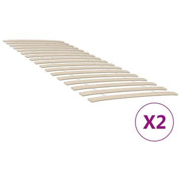 vidaXL Bedlattenvervanging met 34 latten 2 stuks 70x200 cm, Bruin, Verzenden, Nieuw, 200 cm