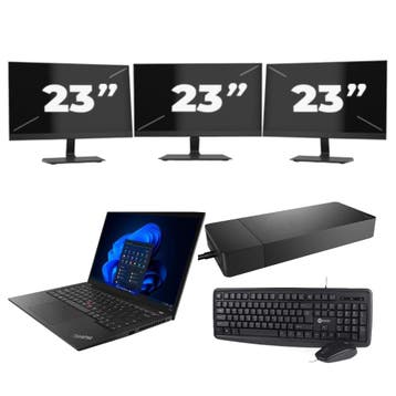 Lenovo ThinkPad T14s -   i7-10e 16GB  - 256GB  + 3x 23 inch, Computers en Software, Qwerty, Verzenden, Refurbished, 14 inch