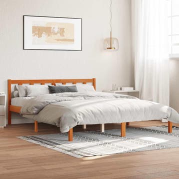 vidaXL Bedframe zonder matras massief grenenhout wasbruin, Bruin, Verzenden, 200 cm, 160 cm