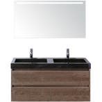 Dante Badmeubelset 120 cm - Tabacco - Wastafel Hardsteen Wit, Ophalen of Verzenden, Nieuw