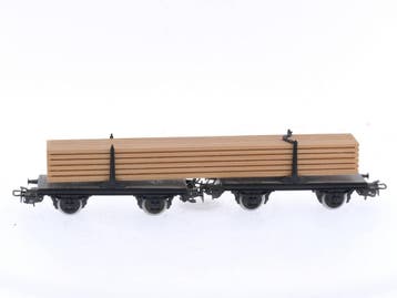Schaal H0 Märklin 4665 langhoutwagon met lading van de DB.., Gebruikt, Wagon, Ophalen of Verzenden, Analoog
