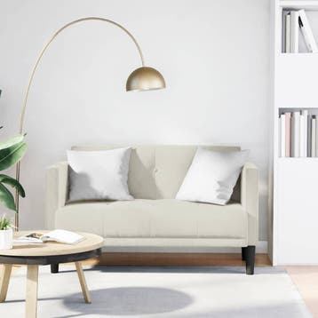 vidaXL Loveseat bank crème 111 cm fluweel, Verzenden, Nieuw, Stof