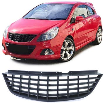 Zwarte Gril Zonder Embleem Opel Corsa D Pre Facelift PA058, Nieuw, Voor, Opel
