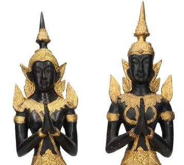 sculptuur, Vintage Teppanom - Temple guardians - 38 cm -