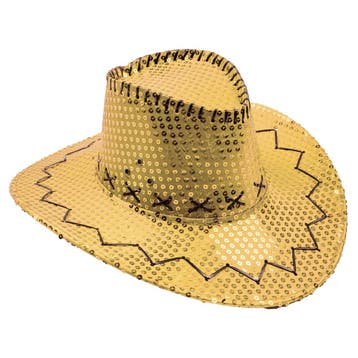 Disco Cowboy hoed goud pailletten, Ophalen of Verzenden, Nieuw