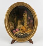 Nederlandse school (XIX) - Vanitas con busto, teschio e