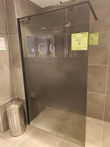 Showmodel inloopdouche 120cm zwart semi sat. rookglas - 0032, Ophalen, Nieuw, Glas, Douche