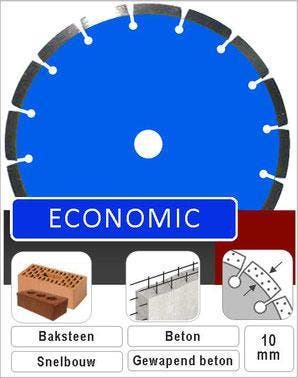 Diamantzaagblad Economic voor steen, beton, gewapend beton., Doe-het-zelf en Verbouw, Verzenden, Nieuw