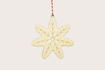 Kerstornament - Sneeuwvlok vertakte ster - Hout - Set van 4, Diversen, Kerst, Ophalen of Verzenden, Nieuw