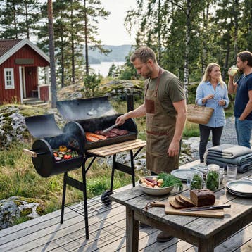 Houtskoolbarbecue met rookfunctie, Verzenden, Nieuw