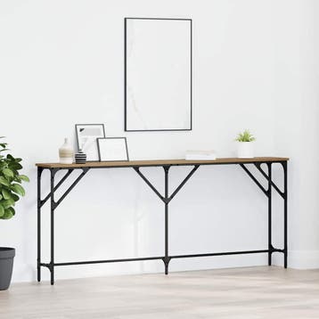 vidaXL Wandtafel artisanaal eikenkleurig 180 x 23 x 75 cm, Huis en Inrichting, Verzenden, Nieuw