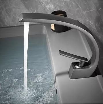 Messing wastafelkraan warm en koud gebogen design, Verzenden, Nieuw